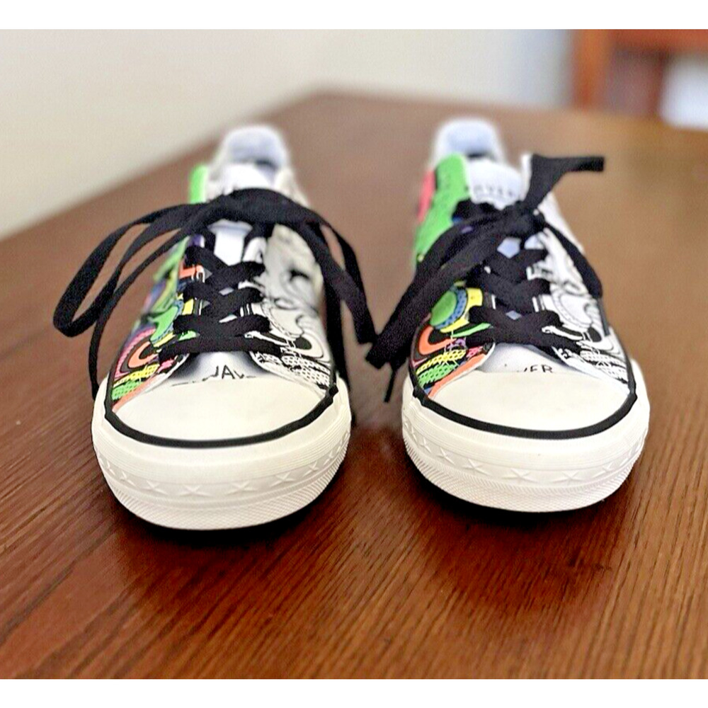 Converse Black White Multicolor Graffati One Star Sneakers Women's Size 7 MINT